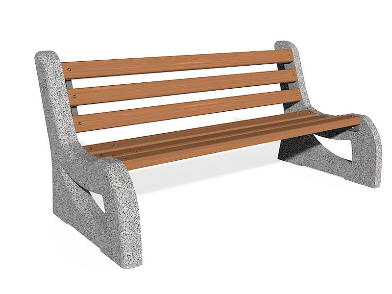 [ETE-CONCRETE-BENCH-2] BETONBANK 2 (White (#51), ECO Wood (#R2), Rosewood color (#64))