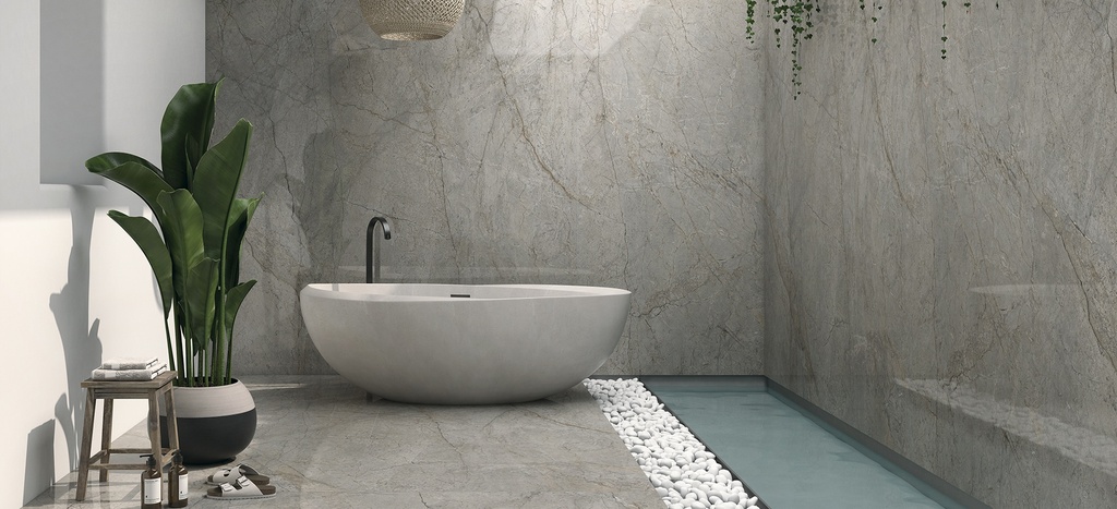 [MAT-ARKLAM-MYSTIC-GREY-POLISHED-1200-X-3000-6MM] Feinsteinzeug — Mystic Grey Polished 1200 x 3000 - 6mm