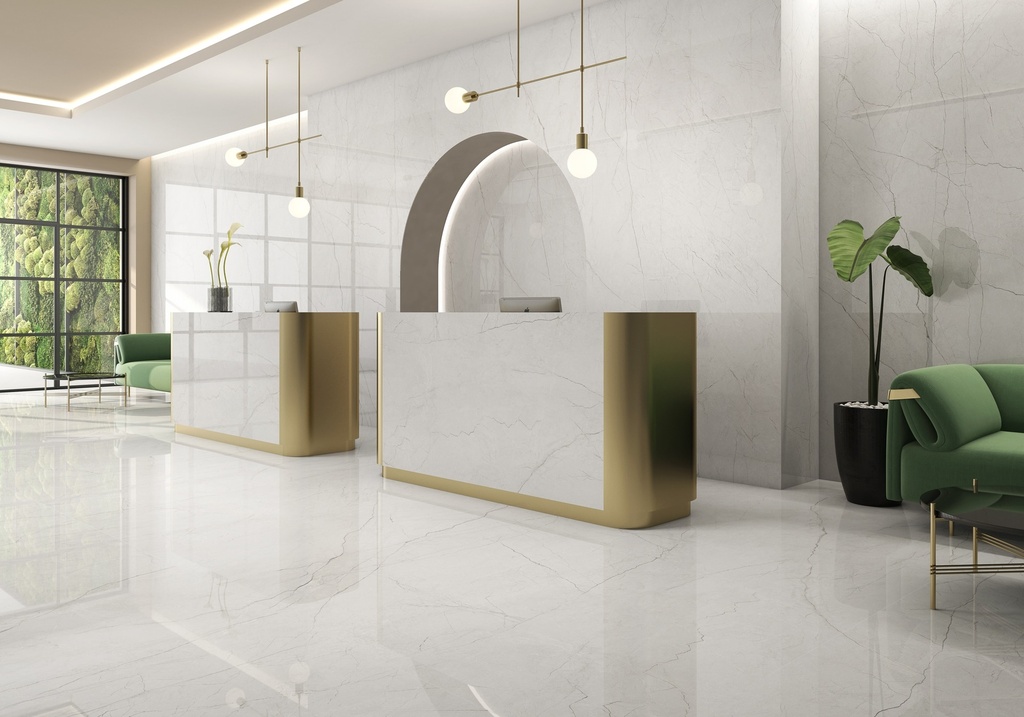 [MAT-ARKLAM-OMNIA-WHITE-POLISHED-1200-X-3000-6MM] Porzellan — Omnia Weiß Polished 1200 x 3000 - 6mm