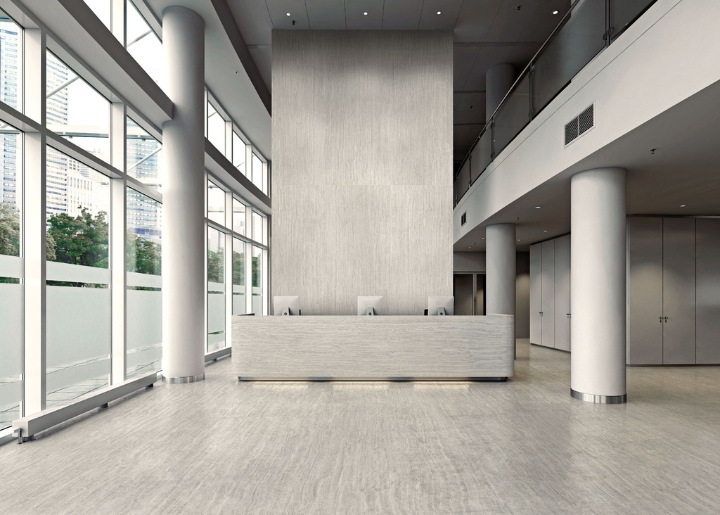 [MAT-ARKLAM-TRAVERTINO-GREY-RIVER-WASHED-1200-X-3000-6MM] Porcelaine — Travertino Grey River Washed 1200 x 3000 - 6mm